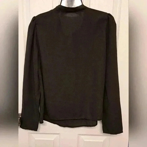 ❤️ Beautiful M Black Long Sleeved Blouse Size 6 - Picture 11 of 11